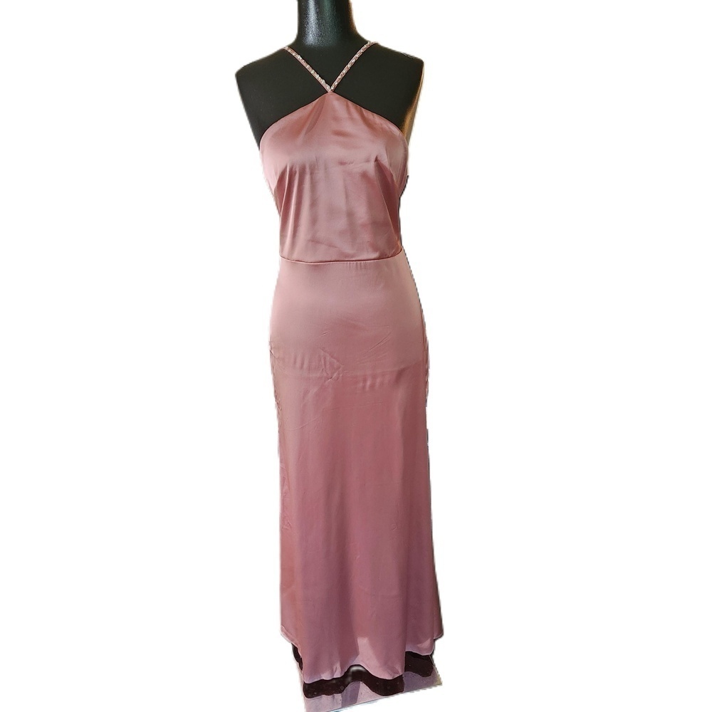 Shein Pink Halter Maxi Dress Large